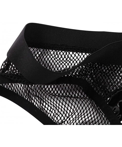 Briefs Men's Wet Look Fishnet Splice Bikini Briefs Low Rise Leather Panties Underwear - CT19CSCCREI