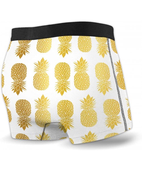 Boxer Briefs Underwear Customized Stretch Boxer Briefs Gold Snowflake Pattern Zigzag Christma_F - Color4 - CF1939AD773