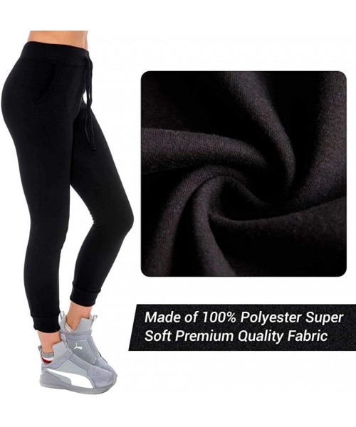 Bottoms Women's Sweatpants with Pockets Active Yoga Pants Fleece Joggers Workout Sweats - Black - C518ARMMGXK