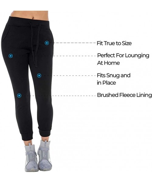 Bottoms Women's Sweatpants with Pockets Active Yoga Pants Fleece Joggers Workout Sweats - Black - C518ARMMGXK