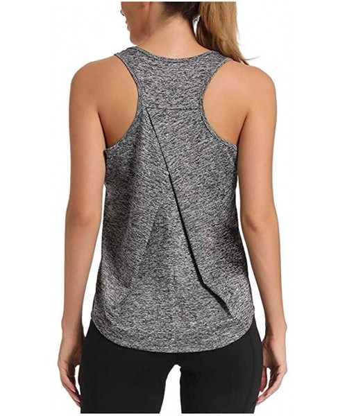 Baby Dolls & Chemises Womens Sexy Solid Breathable Sleeveless Off Shoulder Vest Shirt Blouse Tops - Gray - CL194RMMIWZ