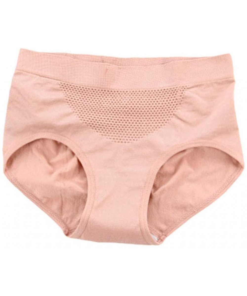 Thermal Underwear New Women Lingerie Solid Color Sports Briefs Underwear Panties Underpants - Pink - CQ198SEIY6Y