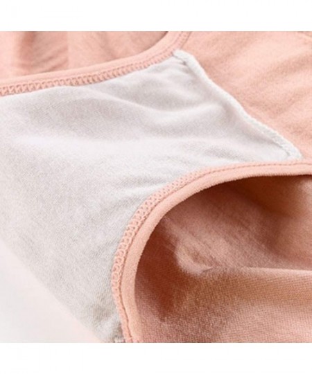 Thermal Underwear New Women Lingerie Solid Color Sports Briefs Underwear Panties Underpants - Pink - CQ198SEIY6Y