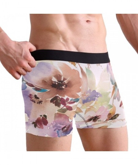 Boxer Briefs Men's Sexy Boxer Briefs Cattle Family On The Grass Print Stretch Bulge Pouch Underpants Underwear - Blush Pink T...