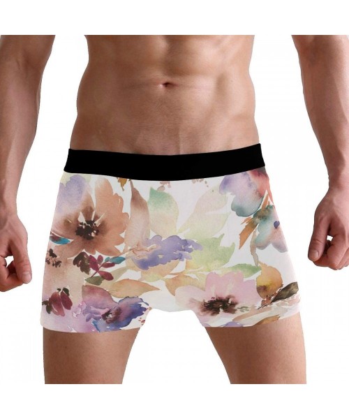 Boxer Briefs Men's Sexy Boxer Briefs Cattle Family On The Grass Print Stretch Bulge Pouch Underpants Underwear - Blush Pink T...