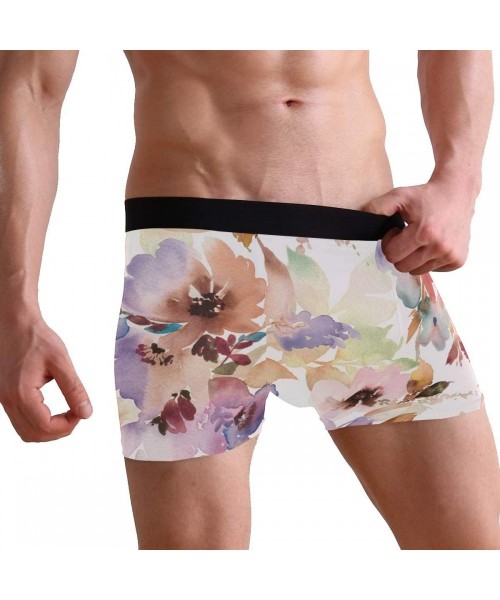 Boxer Briefs Men's Sexy Boxer Briefs Cattle Family On The Grass Print Stretch Bulge Pouch Underpants Underwear - Blush Pink T...