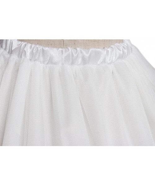 Slips Women Girls Petticoat Underskirt Crinoline Lace Ruffle Pannier Hoops Long - White(2 Hoops) - CO188ZG6OC6