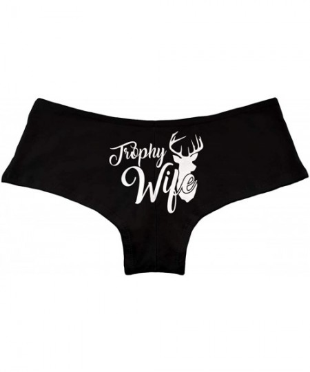 Panties Trophy Wife Buck Women's Boyshort Underwear Panties - Black - CB19342GGZQ