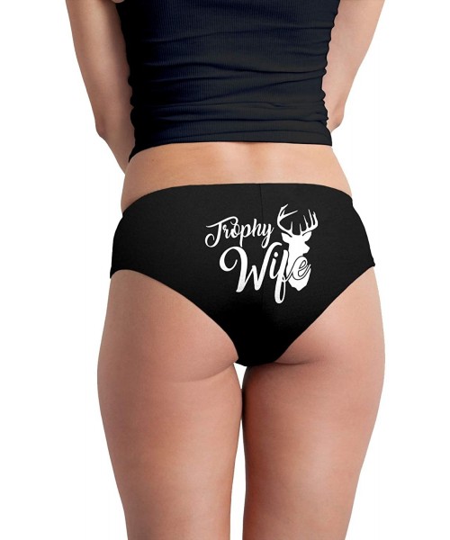 Panties Trophy Wife Buck Women's Boyshort Underwear Panties - Black - CB19342GGZQ