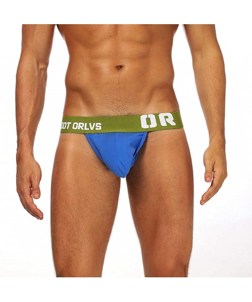 G-Strings & Thongs Men's Sexy Lingerie Underwear G-String Thongs Bulge Pouch T-Back Underpants - Blue - CO192EY4282