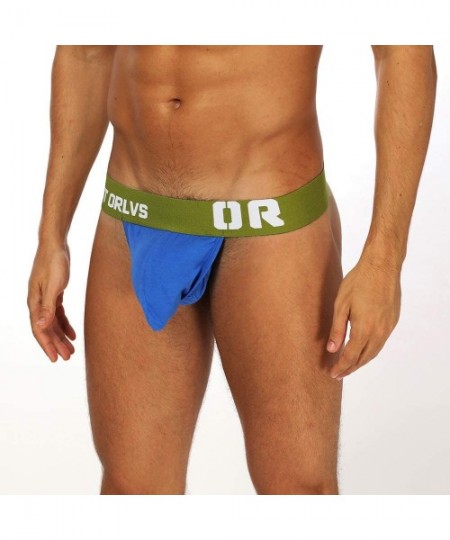 G-Strings & Thongs Men's Sexy Lingerie Underwear G-String Thongs Bulge Pouch T-Back Underpants - Blue - CO192EY4282