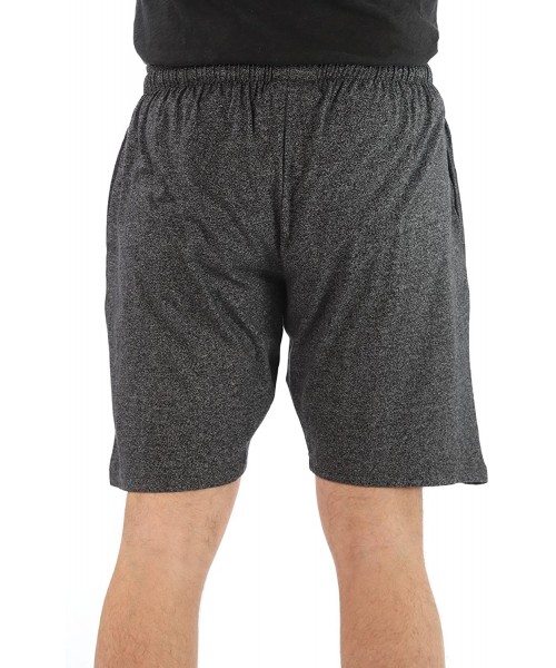 Sleep Bottoms Men's Pajama Shorts Sleepwear PJs - Black Melange - CU189L3WGHQ