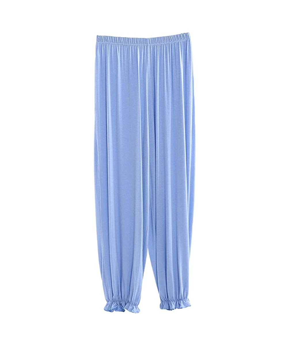 Bottoms Women's Ruffle Hem Lounge Pajama Pants - Sky Blue - C41945IYA9N