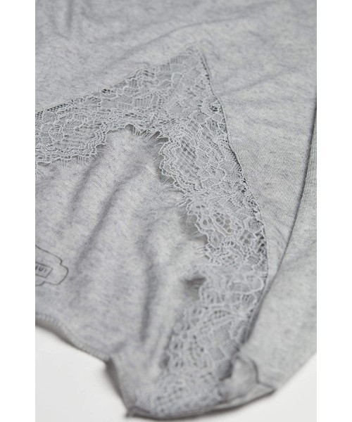 Tops Womens Modal Cashmere Ultralight Long Lace Shirt - Grey - 378i - Grey Blend - CP193OLNU7G