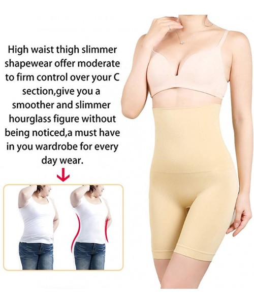 Shapewear Women Body Shapewear Tummy Control Shaper High Waist Thigh Slimmer- Small to Plus-Size - Nude - CD18AO27OYT