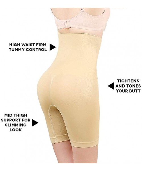 Shapewear Women Body Shapewear Tummy Control Shaper High Waist Thigh Slimmer- Small to Plus-Size - Nude - CD18AO27OYT