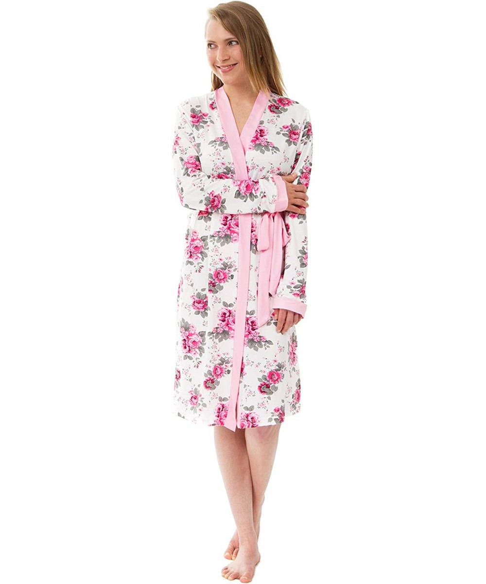 Robes Women's Knit Robe- Jersey Robe- Stretch Jersey Robes - Floral 2 - CN18OHZWEI0