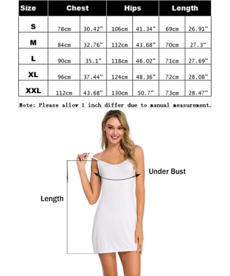 Slips Women's Full Slip Dress Adjustable Spaghetti Strap Cami Mini Dress - Camel - CQ18SN22ARX