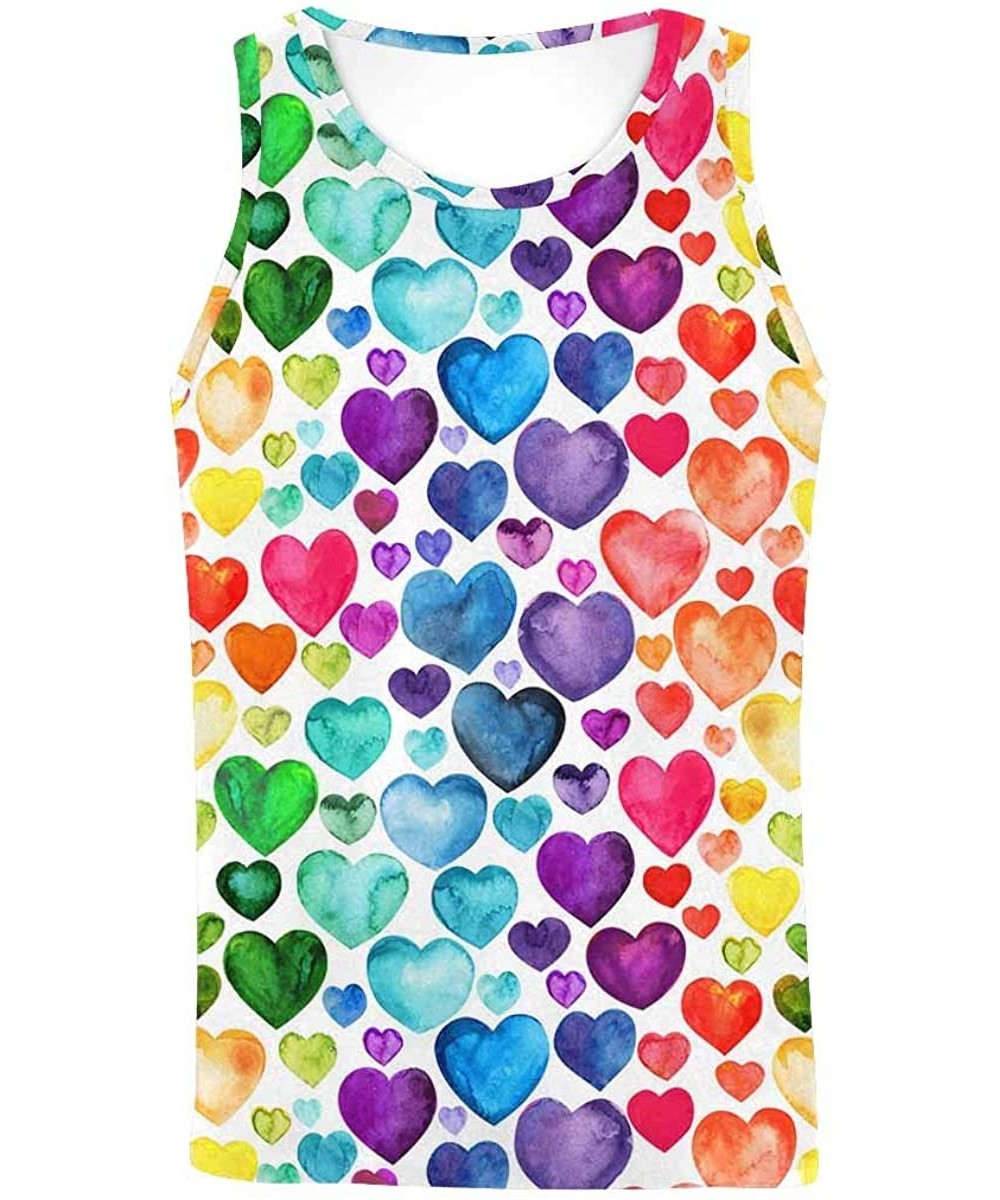 Undershirts Men's Muscle Gym Workout Training Sleeveless Tank Top Mount Shasta and Heart Lake - Multi6 - C119DW8OKAI