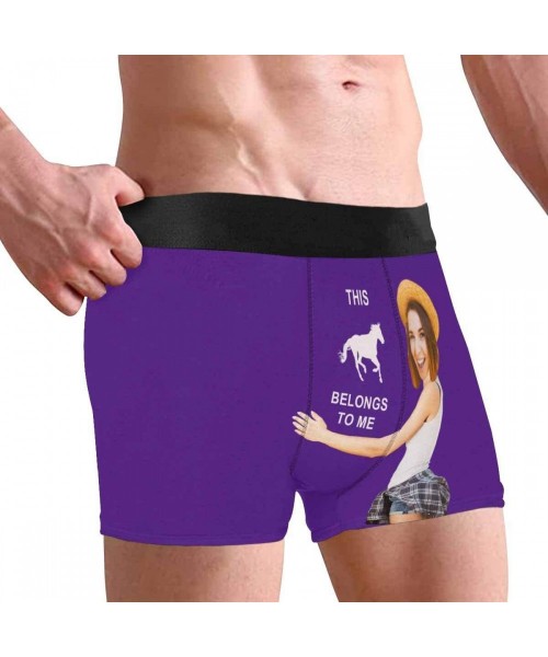 Boxer Briefs Custom Face Boxer Briefs for Man Briefs Panties Photo for Men Hug The Horse on Black - Type12 - CM19D8C5HI6