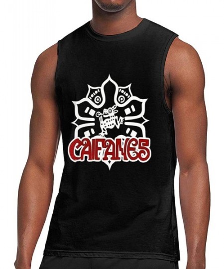 Undershirts Men's Black Round Neck Sleeveless T-Shirt-Daft Punk Printing Raceback Cotton Undershirt for Summer - Caifanes3 - ...