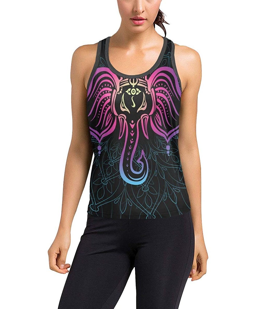 Camisoles & Tanks Women's Racerback Tank Top Special Design Hunting Cats Gym Workout - Mandala 33 - CF18T2MO9TT