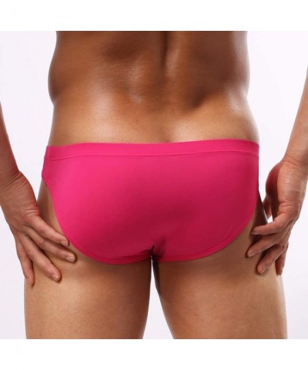 Bikinis Men's 2-Pack Nylon Contour Pouch Bikini Brief - Black/Pink - CD197X3AIMA