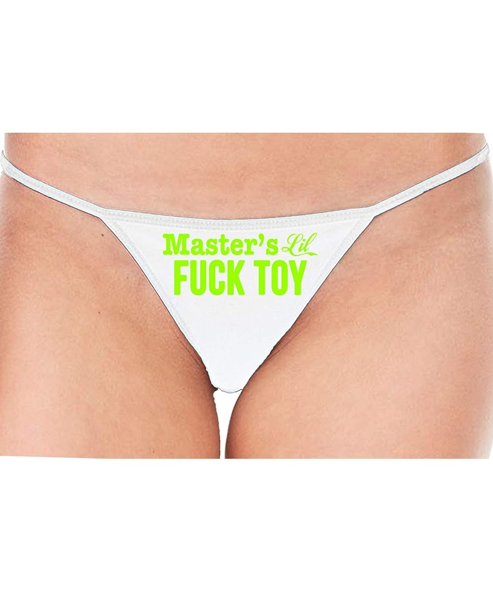 Panties Masters Little Fuck Toy Piece of Ass White String Thong Panty - Lime Green - CM195E0KGXD