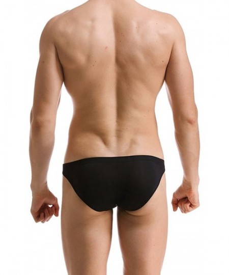 Briefs Men's Sexy Low Rise Breathable Briefs Underwear - Black - CD12JKR0VBD