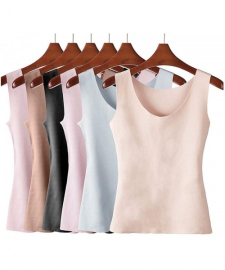 Thermal Underwear Warm Tops Thermal Underwear Top Women Sleeveless Slim Body Tank Tops - Sky Blue - C6193GTG30I