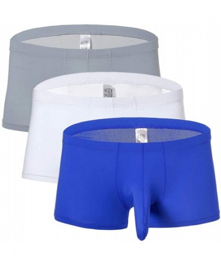 Men's Ice Silk Underwear Boxer Elephant Nose Boxer Multi Pack - Gr+wh ...