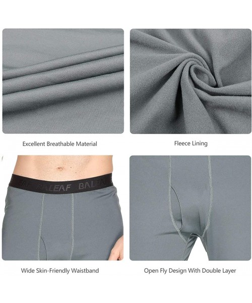 Thermal Underwear Men's Heavyweight Thermal Underwear Pants Fleece Lined Long Johns Baselayer Bottom - 2-grey - CU18XRH8G2X