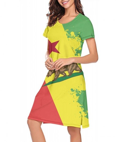 Nightgowns & Sleepshirts Women's Girls Crazy Nightgowns Nightdress Short Sleeve Sleepwear Cute Sleepdress - Rasta California ...