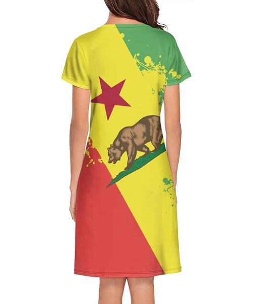 Nightgowns & Sleepshirts Women's Girls Crazy Nightgowns Nightdress Short Sleeve Sleepwear Cute Sleepdress - Rasta California ...