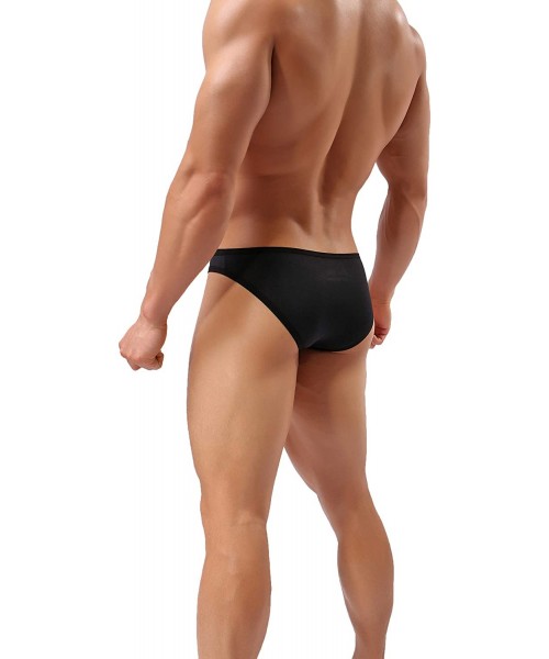 Briefs Mens Bikini Underwear Microfiber Soft Mesh Briefs Breathable - Mesh-4bk - CY18QMWCNRM