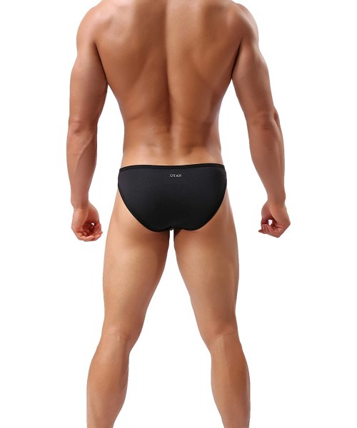 Briefs Mens Bikini Underwear Microfiber Soft Mesh Briefs Breathable - Mesh-4bk - CY18QMWCNRM