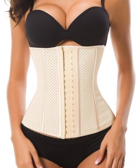 Bustiers & Corsets Women's Latex Sport Girdle Waist Trainer Cincher Corset - 3 Hook Underbust Hourglass Body Shaper for Weigh...