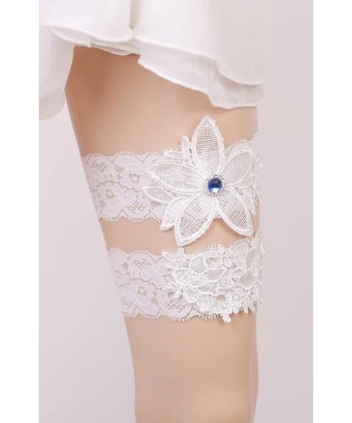 Garters & Garter Belts Rhinestones Lace Garter Wedding Garter Bridal Garter Belt Set - D - CS184Z9GUA4