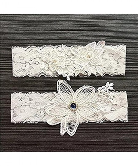 Garters & Garter Belts Rhinestones Lace Garter Wedding Garter Bridal Garter Belt Set - D - CS184Z9GUA4