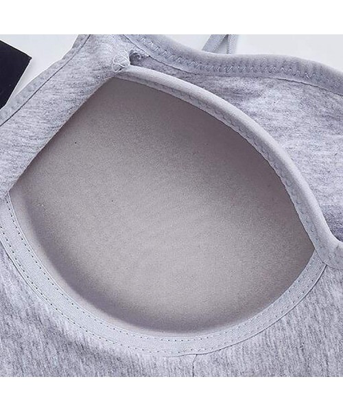 Bras Women Sexy Wireless Bra Top Vest Breathable Chest Pad Wearing Sports Underwear - Gray - CW190TL95RS