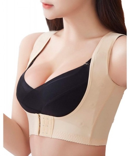 Shapewear Women Posture Corrector Back Brace Push up Bra Back Chest Support Sleeveless Tank Top - 1 Beige - CZ18W43HHXC