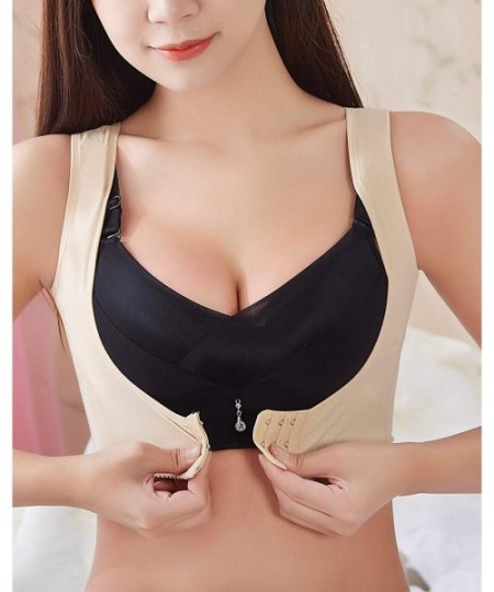 Shapewear Women Posture Corrector Back Brace Push up Bra Back Chest Support Sleeveless Tank Top - 1 Beige - CZ18W43HHXC