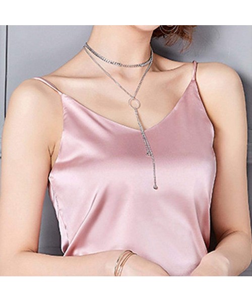 Thermal Underwear Tank Crop Tops Women Sexy Silk Ladies Tops Camisole Bottom Blouse Soft Satin Shirt - Pink - CE197O4LHXK