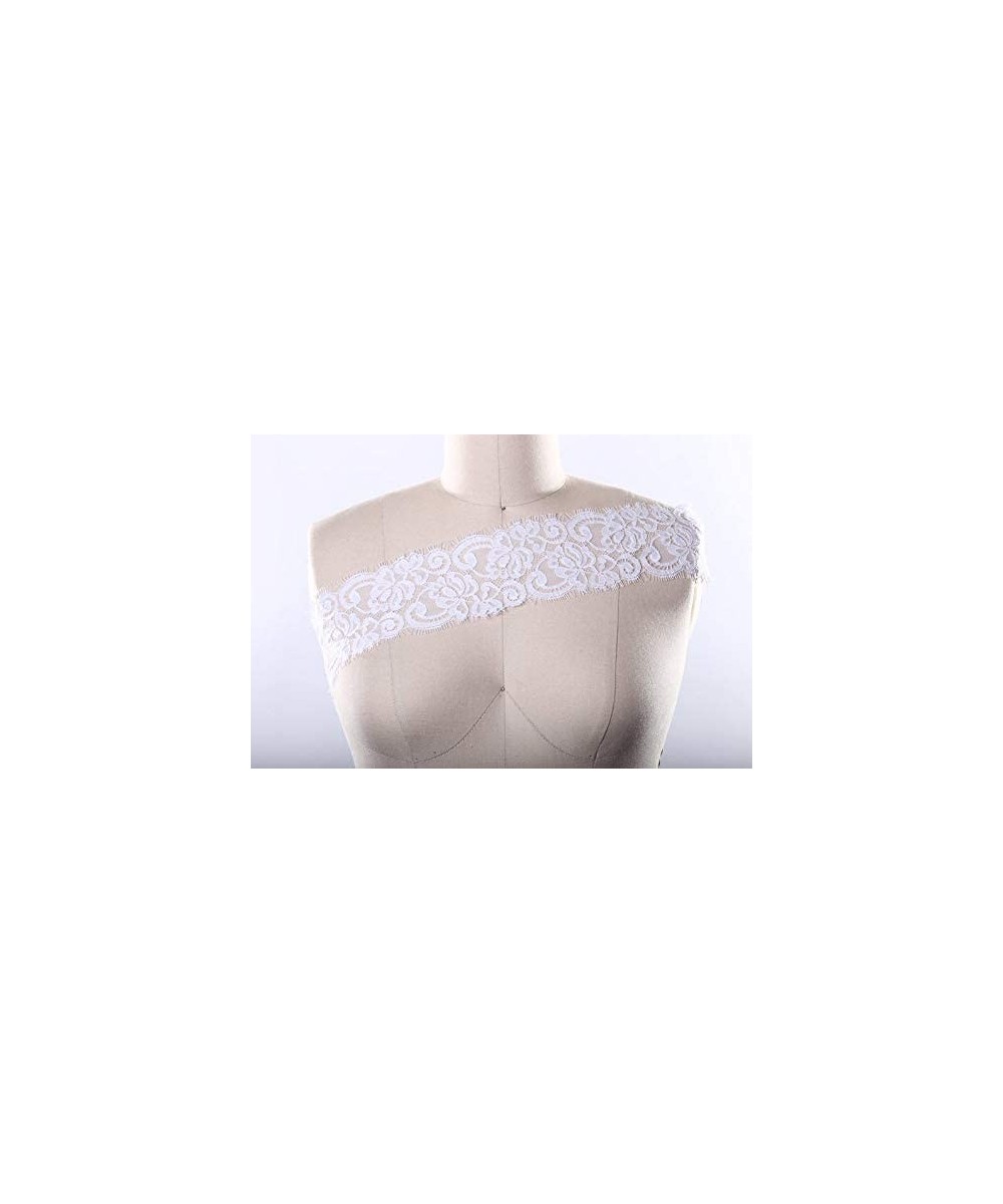 Garters & Garter Belts White Chantilly Lace uKET Trim/Eyelashed Items/Floral Groundwork/High Quality Item/French Lace Trim/Pe...