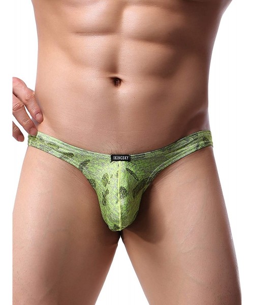 G-Strings & Thongs Men's Camouflage Thong Underwear Big Pouch T-Back Under Panties Enhance Underwear - Green - CQ199CNOY5I