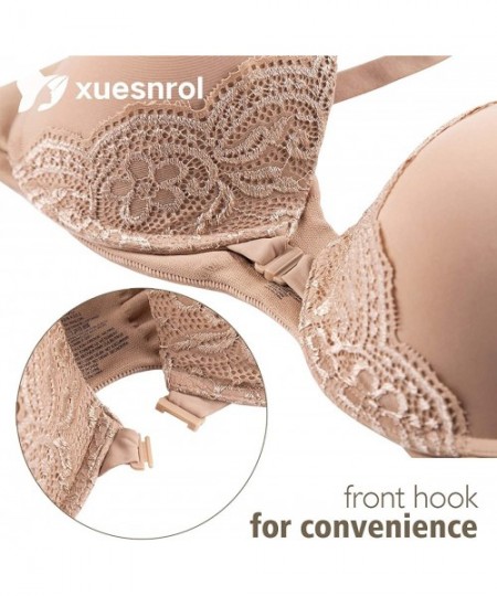 Bras Bras Front Closure for Women Plus Size Support Underwire Full Coverage Everyday Bra for 38D-46DDD Cup - Black - CP195WH72RZ