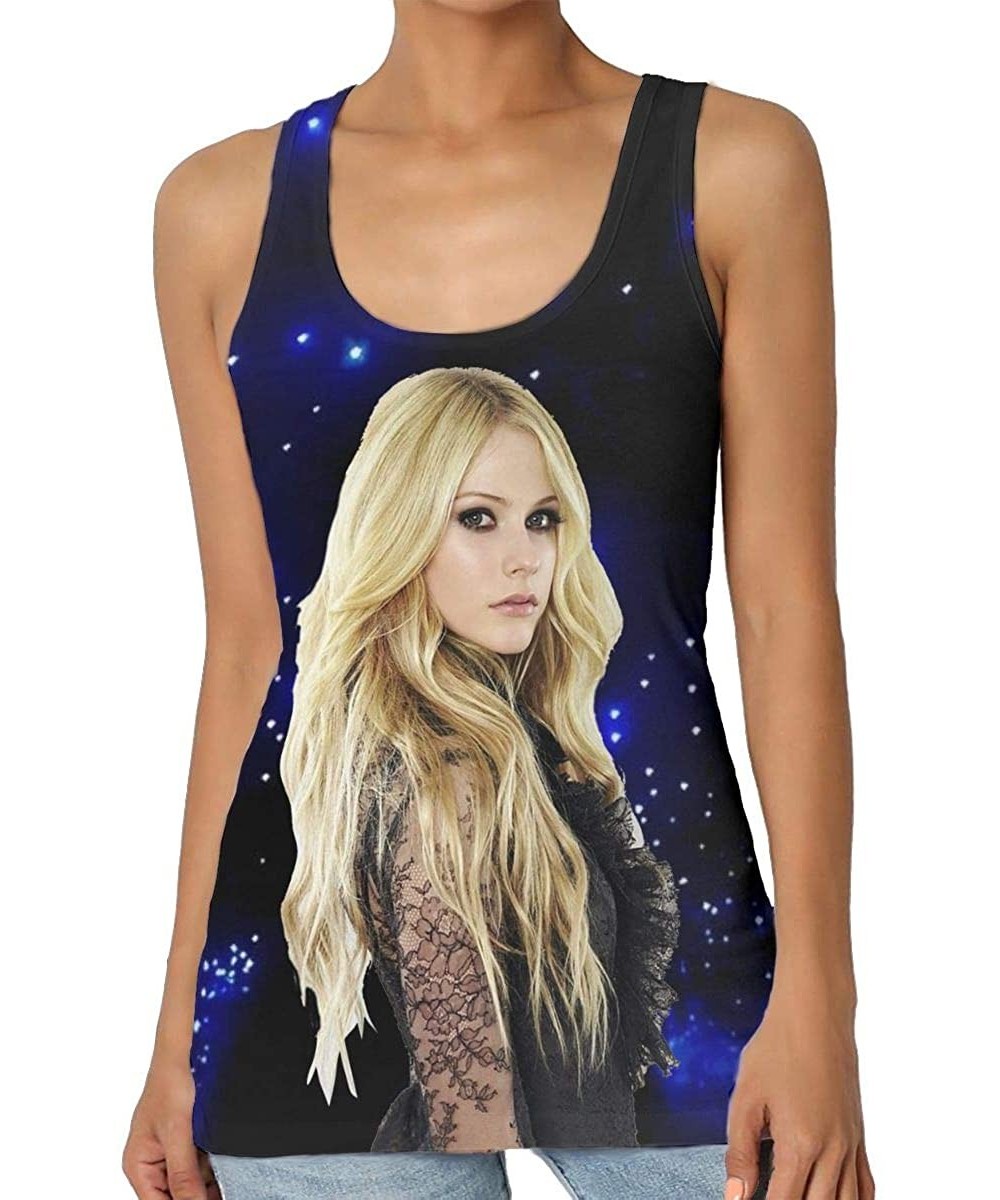 Camisoles & Tanks Avril Lavigne Woman Premium Tank Top Work Out Sleeveless Garment Black - Black - CO19C6TASKS