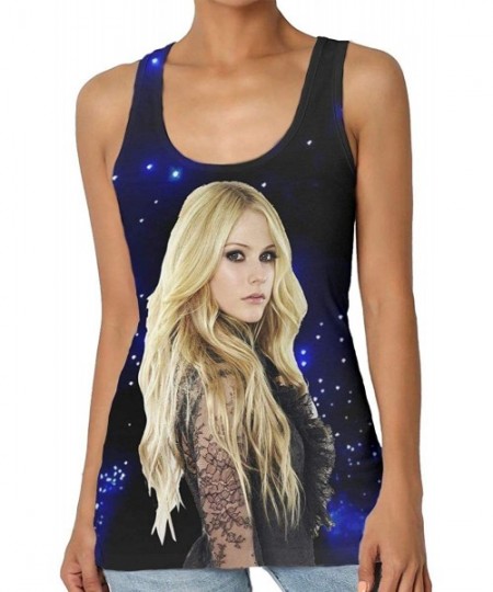 Camisoles & Tanks Avril Lavigne Woman Premium Tank Top Work Out Sleeveless Garment Black - Black - CO19C6TASKS