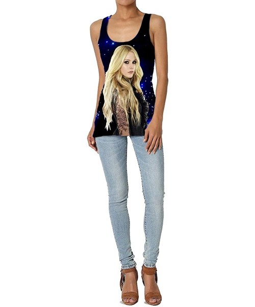 Camisoles & Tanks Avril Lavigne Woman Premium Tank Top Work Out Sleeveless Garment Black - Black - CO19C6TASKS