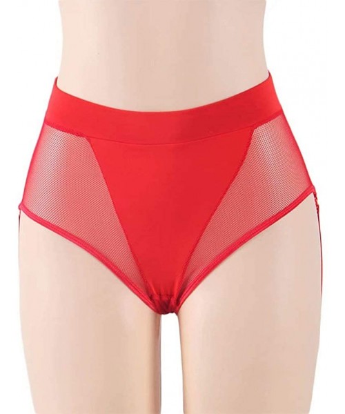 Garters & Garter Belts Size Deep Wide High-Waisted Women's Garter Belt Lingerie Set Suspender Belts - Red-2 - CQ19C2Z95TR